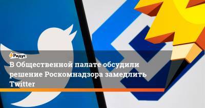 В Общественной палате обсудили решение Роскомнадзора замедлить Twitter - ridus.ru - Россия