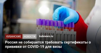 Евгений Иванов - Россия не собирается требовать сертификаты о прививке от COVID-19 для визы - kubnews.ru - Россия