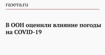 В ООН оценили влияние погоды на COVID-19 - gazeta.ru