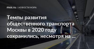 Сергей Собянин - Темпы развития общественного транспорта Москвы в 2020 году сохранились, несмотря на пандемию - mos.ru - Москва