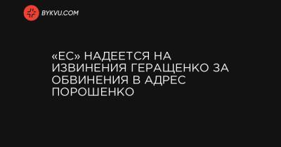 Петр Порошенко - «ЕС» надеется на извинения Геращенко за обвинения в адрес Порошенко - bykvu.com - Украина