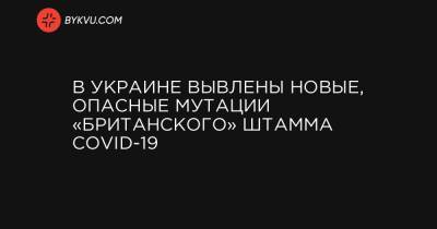 Михаил Тукало - В Украине выявлены новые, опасные мутации «британского» штамма COVID-19 - bykvu.com - Украина