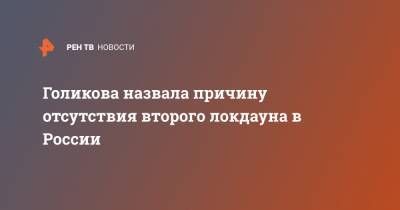 Татьяна Голикова - Голикова назвала причину отсутствия второго локдауна в России - ren.tv - Россия