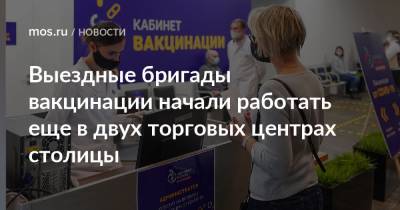 Выездные бригады вакцинации начали работать еще в двух торговых центрах столицы - mos.ru - Россия - Москва - Ереван