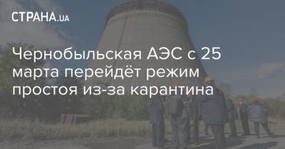 Чернобыльская АЭС с 25 марта перейдёт режим простоя из-за карантина - strana.ua