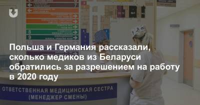 Польша и Германия рассказали, сколько медиков из Беларуси обратились за разрешением на работу в 2020 году - news.tut.by - Евросоюз - Польша