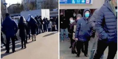 Из-за карантина киевляне утром выстраивались в огромные очереди, чтобы попасть на трамвай — видео - nv.ua - Киев