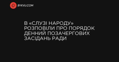 В «Слузі народу» розповіли про порядок денний позачергових засідань Ради - bykvu.com - Украина
