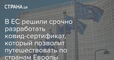 В ЕС решили срочно разработать ковид-сертификат, который позволит путешествовать по странам Европы - strana.ua - Евросоюз