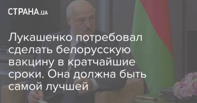 Александр Лукашенко - Лукашенко потребовал сделать белорусскую вакцину в кратчайшие сроки. Она должна быть самой лучшей - strana.ua