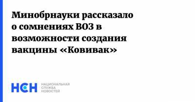 Алексей Медведев - Минобрнауки рассказало о сомнениях ВОЗ в возможности создания вакцины «Ковивак» - nsn.fm - Россия