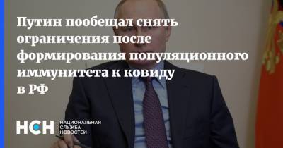 Владимир Путин - Путин пообещал снять ограничения после формирования популяционного иммунитета к ковиду в РФ - nsn.fm - Россия