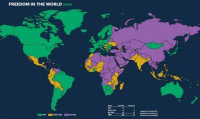 Глобальный уровень свободы в мире падает 15 лет подряд - capital.ua