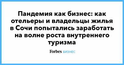 Пандемия как бизнес: как отельеры и владельцы жилья в Сочи попытались заработать на волне роста внутреннего туризма - forbes.ru - Сочи - Адлер