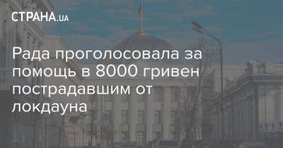 Рада проголосовала за помощь в 8000 гривен пострадавшим от локдауна - strana.ua - Украина