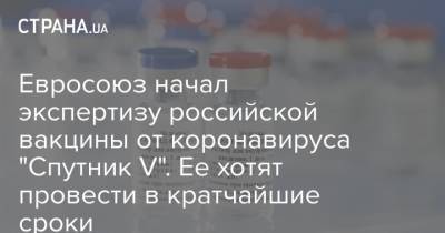 Евросоюз начал экспертизу российской вакцины от коронавируса "Спутник V". Ее хотят провести в кратчайшие сроки - strana.ua - Россия - Евросоюз