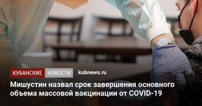 Михаил Мишустин - Мишустин назвал срок завершения основного объема массовой вакцинации от COVID-19 - kubnews.ru - Россия