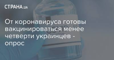 От коронавируса готовы вакцинироваться менее четверти украинцев - опрос - strana.ua - Киев