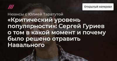 Сергей Гуриев - «Критический уровень популярности»: Сергей Гуриев о том в какой момент и почему было решено отравить Навального - tvrain.ru
