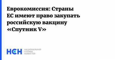 Эрик Мамер - Еврокомиссия: Страны ЕС имеют право закупать российскую вакцину «Спутник V» - nsn.fm - Евросоюз