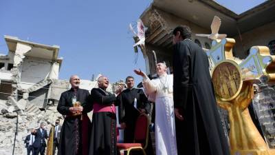 Франциск - SZ: голубь мира среди руин — Папа Римский посетил разрушенный террористами Мосул - obzor.lt - Сирия - Ватикан - Мосул