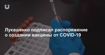 Лукашенко подписал распоряжение о создании вакцины от COVID-19 - news.tut.by