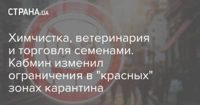 Химчистка, ветеринария и торговля семенами. Кабмин изменил ограничения в "красных" зонах карантина - strana.ua