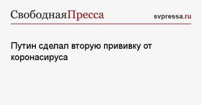 Владимир Путин - Путин сделал вторую прививку от коронасируса - svpressa.ru - Россия