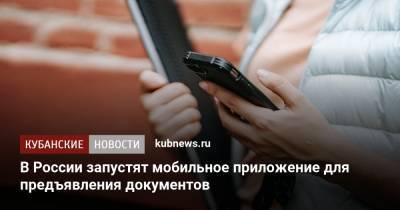 В России запустят мобильное приложение для предъявления документов - kubnews.ru - Россия