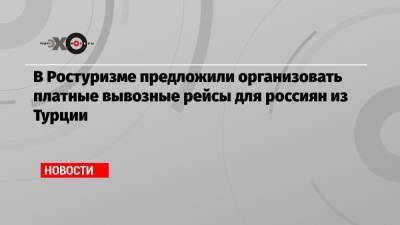 Дмитрий Давыденко - В Ростуризме предложили организовать платные вывозные рейсы для россиян из Турции - echo.msk.ru - Россия - Турция