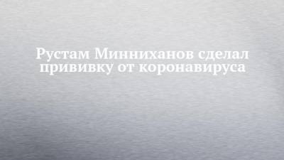 Рустам Минниханов - Рустам Минниханов сделал прививку от коронавируса - chelny-izvest.ru - республика Татарстан