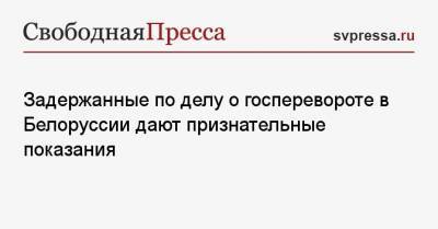 Задержанные по делу о госперевороте в Белоруссии дают признательные показания - svpressa.ru