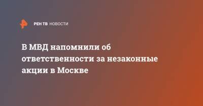 Алексей Навальный - В МВД напомнили об ответственности за незаконные акции в Москве - ren.tv - Россия - Москва