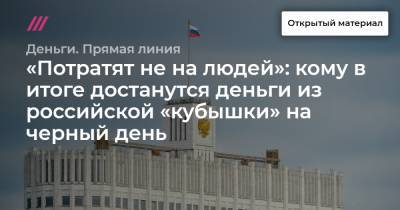 «Потратят не на людей»: кому в итоге достанутся деньги из российской «кубышки» на черный день - tvrain.ru