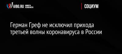 Герман Греф - Герман Греф не исключил прихода третьей волны коронавируса в России - ivbg.ru - Россия