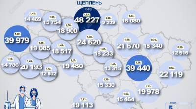 Карта вакцинации: ситуация в областях Украины на 23 апреля - ru.slovoidilo.ua - Украина