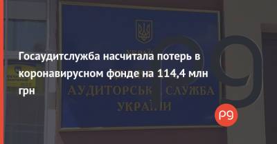 Госаудитслужба насчитала потерь в коронавирусном фонде на 114,4 млн грн - thepage.ua