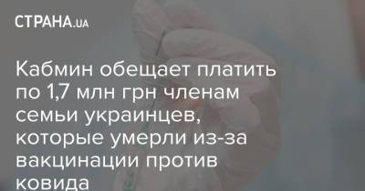 Кабмин обещает платить по 1,7 млн грн членам семьи украинцев, которые умерли из-за вакцинации против ковида - strana.ua