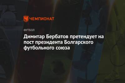 Димитар Бербатов претендует на пост президента Болгарского футбольного союза - championat.com