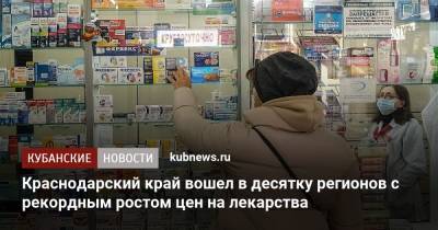 Краснодарский край вошел в десятку регионов с рекордным ростом цен на лекарства - kubnews.ru - Краснодарский край