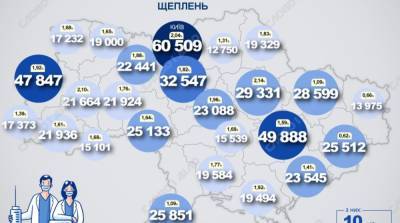 Карта вакцинации: ситуация в областях Украины на 29 апреля - ru.slovoidilo.ua - Украина