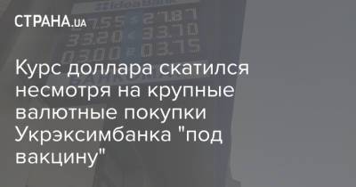 Курс доллара скатился несмотря на крупные валютные покупки Укрэксимбанка "под вакцину" - strana.ua - Сша