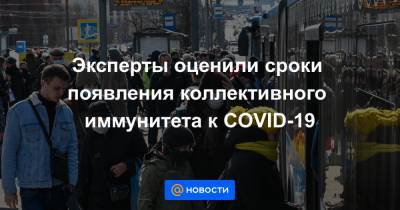 Эксперты оценили сроки появления коллективного иммунитета к COVID-19 - news.mail.ru