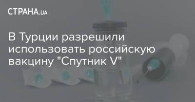В Турции разрешили использовать российскую вакцину "Спутник V" - strana.ua - Россия - Турция