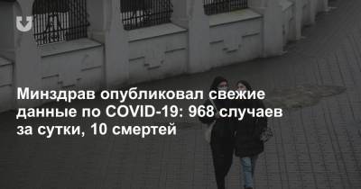 Минздрав опубликовал свежие данные по COVID-19: 968 случаев за сутки - news.tut.by