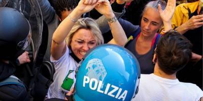 В Риме акция протеста против коронавирусных ограничений переросла в столкновения с полицией - nv.ua - Италия - Рим