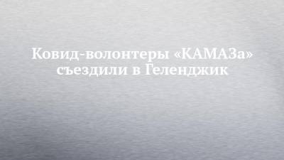 Ковид-волонтеры «КАМАЗа» съездили в Геленджик - chelny-izvest.ru - Приморье край - Геленджик