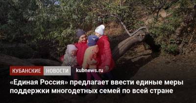«Единая Россия» предлагает ввести единые меры поддержки многодетных семей по всей стране - kubnews.ru - Россия