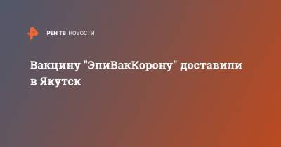 Вакцину "ЭпиВакКорону" доставили в Якутск - ren.tv - Якутск