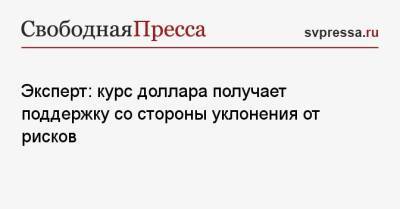 Эксперт: курс доллара получает поддержку со стороны уклонения от рисков - svpressa.ru